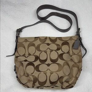 Coach Tan and Brown Crossbody Bag - F15067